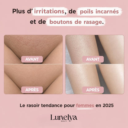 Rasoir Intime Femme Lunelya™ — Peau Lisse, Zéro Irritation