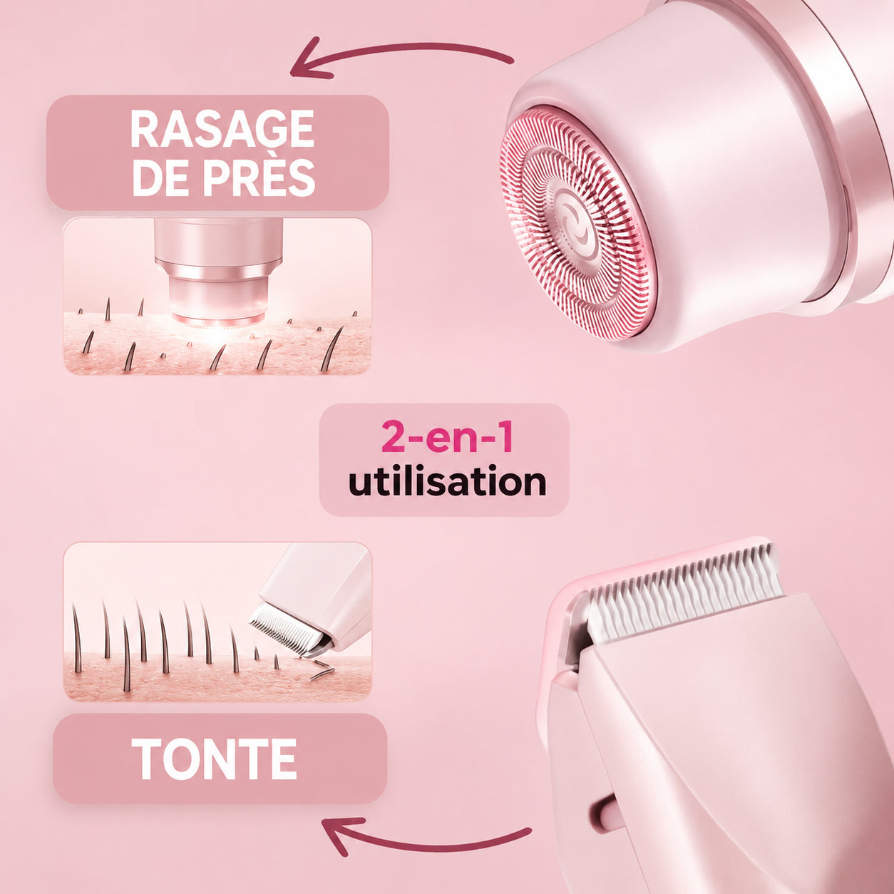 Rasoir Intime Femme Lunelya™ — Peau Lisse, Zéro Irritation